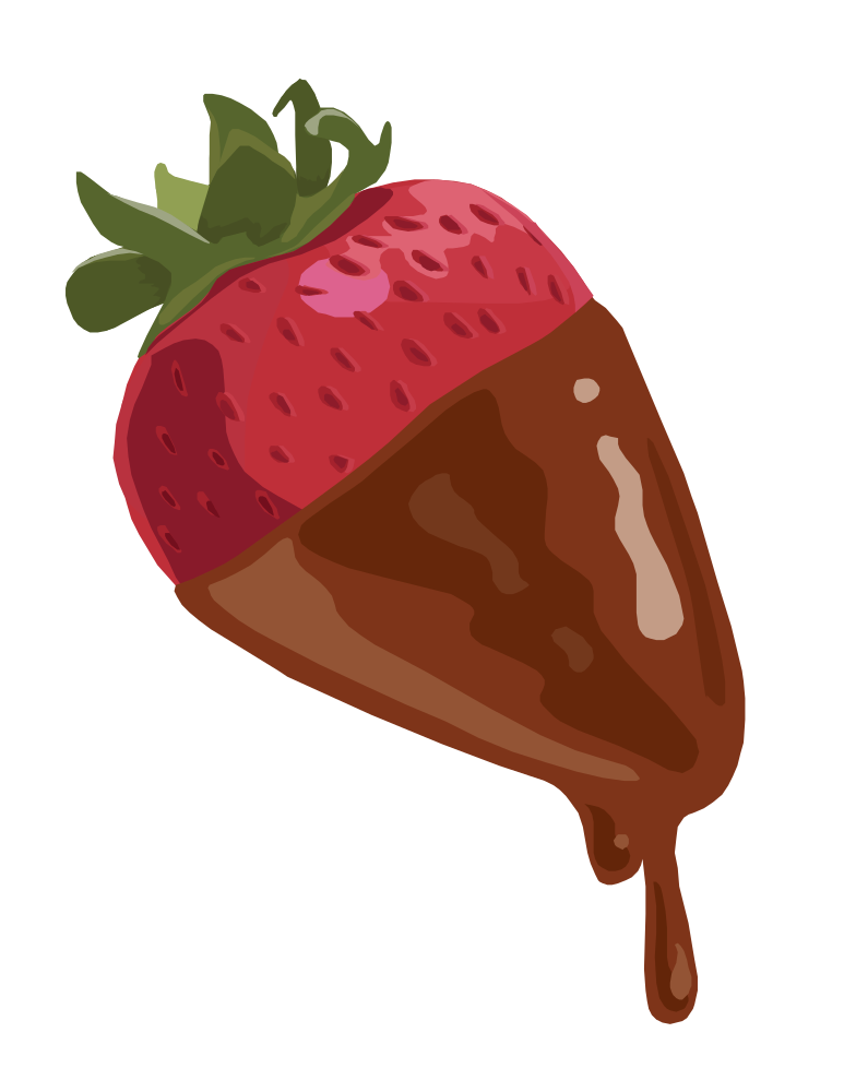 OnlineLabels Clip Art Strawberry Dipped in Chocolate